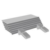 Kit 6 Bandejas Gondola FIT 40 Branco 6X 25x90 Pe Cinza