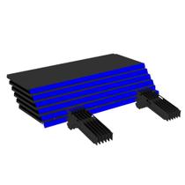 Kit 6 Bandejas Gondola FIT 40 Preto 6X 30x90 Pe Azul