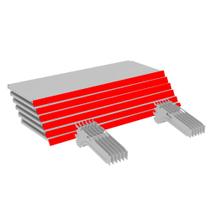 Kit 6 Bandejas Gondola Ponta FIT 40 Branco 6X 30x78 Pe Vermelho