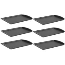 Kit 6 Bandejas para Servir 34x23,5cm Plástico Preto Uno Coza Buffet Lanchonete Self Service Kit 6 Bandejas para Servir 34x23,5cm Plástico Preto Uno Coza Buffet Lanchonete Self Service