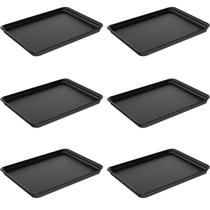 Kit 6 Bandejas Plásticas para Servir Coza 32x23cm Preto Restaurante A4 Fast Food Casual Kit 6 Bandejas Plásticas para Servir Coza 32x23cm Preto Restaurante A4 Fast Food Casual
