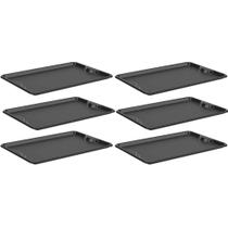 Kit 6 Bandejas Plásticas Preta 48x33cm Servir Coza Uno Restaurante Fast Food Kit 6 Bandejas Plásticas Preta 48x33cm Servir Coza Uno Restaurante Fast Food