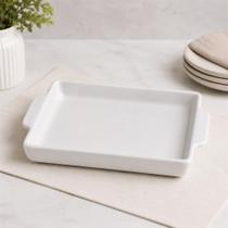 Kit 6 Bandejas Retangulares Porcelana Branca 20cm Tartine Atlas