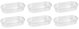 Kit 6 Banheiras p/ Pássaros Oval Cristal Média - 200 ml - Banho de passarinho, Gaiola ou em liberdade