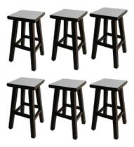 Kit 6 Banqueta Media Hardman Padrão Nogueira Assento Quadrado MDF Branco Kit 6 Banqueta Media Hardman Padrão Nogueira Assento Quadrado MDF Branco