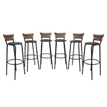 Kit 6 Banquetas 80cm Para Cozinha Balcão Bistrô Area Gourmet Lazer Americana Bares Bancada Itagold