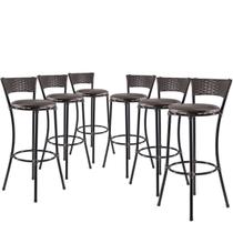 Kit 6 Banquetas Alta Forts Fibra Proteção UV Bancada, Área Gourmet, Bar, Piscina, Balcão, Marrom 08 Kit 6 Banquetas Alta Forts Fibra Proteção UV Bancada, Área Gourmet, Bar, Piscina, Balcão, Marrom 08