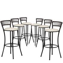 Kit 6 Banquetas Alta Forts Fio de Fibra Proteção UV Bancada, Área Gourmet, Bar, Piscina, Gelo 01