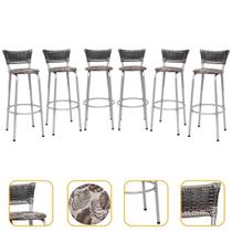 Kit 6 Banquetas Alta Para Bancadas Ilhas Cozinha Gourmet Bar Balcão com Encosto Area Lazer Itagold Kit 6 Banquetas Alta Para Bancadas Ilhas Cozinha Gourmet Bar Balcão com Encosto Area Lazer Itagold