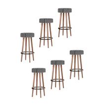 Kit 6 Banquetas Altas Estofadas Atenas 70cm Cardan - Adz Kit 6 Banquetas Altas Estofadas Atenas 70cm Cardan - Adz