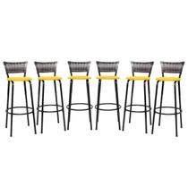 Kit 6 Banquetas Bancos Alto Para Cozinha Bancada Area Gourmet Bistro Bar Com Encosto Itagold Kit 6 Banquetas Bancos Alto Para Cozinha Bancada Area Gourmet Bistro Bar Com Encosto Itagold
