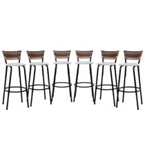 kit 6 Banquetas Bancos Cadeiras Para Cozinha Gourmet Alta Area Lazer Bistrô Bares Balcão Itagold
