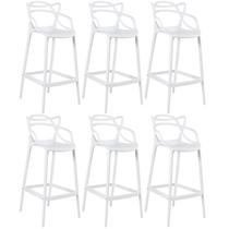 Kit 6 Banquetas Laráz Master Allegra 76 cm - Branco Kit 6 Banquetas Laráz Master Allegra 76 cm - Branco