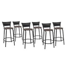 Kit 6 Banquetas Para Bancada 60cm Preta Junco Preto Balcão Ilha Bistrô Bar Cozinha Gourmet Área de Lazer Piscina Kit 6 Banquetas Para Bancada 60cm Preta Junco Preto Balcão Ilha Bistrô Bar Cozinha Gourmet Área de Lazer Piscina