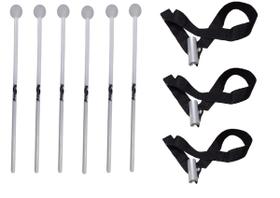 kit 6 Baquetas para Lira + 3 Talabartes Preto kit 6 Baquetas para Lira + 3 Talabartes Preto
