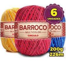 Kit 6 Barbante Barroco Multicolor 400g cores variadas - Circulo