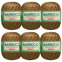 Kit 6 Barbante Linha Fio Barroco Maxcolor Natalino Brilho Circulo 6 - 216m/200g - circulo s/a