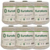 Kit 6 Barbantes Euroroma Cru 1 Quilo Fio Número 8 para Confecção de Tapes, Jogos de cozinha e banheiro, Caminho de mesa, Travesseiro e Amigurumi Kit 6 Barbantes Euroroma Cru 1 Quilo Fio Número 8 para Confecção de Tapes, Jogos de cozinha e banheiro, Caminho de mesa, Travesseiro e Amigurumi