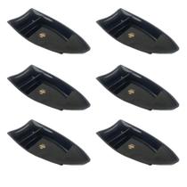 Kit 6 Barcas Sushi Comida Japonesa Oriental 27,5x13cm Plástica Divisórias Preto Uno Coza