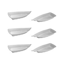 Kit 6 Barcos Acaí Sushi 22X10X3,5Cm Pequeno Branco 150Ml - Três Triângulos