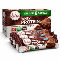 Kit 6 Barra Protein Q-VITA Brownie Chocolate Zero 36g