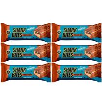 Kit 6 Barra Shark Bites 40g 11g Proteina Chocolate Shark Pro
