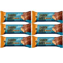 Kit 6 Barra Shark Bites 40g 11g Proteina Doce de Leite Shark Pro