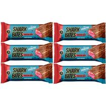 Kit 6 Barra Shark Bites 40g 11g Proteina Morango Shark Pro Kit 6 Barra Shark Bites 40g 11g Proteina Morango Shark Pro