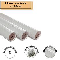 Kit 6 Barras 40cm Poleiro Plastico Frisado 15mm - Gaiola Kit 6 Barras 40cm Poleiro Plastico Frisado 15mm - Gaiola