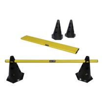 Kit 6 Barreiras de Salto com Cone 24cm Muvin Ajustável Desmontável Treinamento Funcional Agilidade