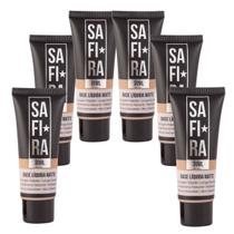 Kit 6 Bases Líquida Matte Nº 02 Alta Cobertura 30ml Safira Kit 6 Bases Líquida Matte Nº 02 Alta Cobertura 30ml Safira