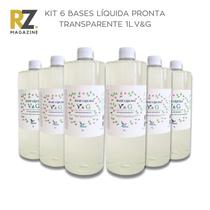 Kit 6 Bases Sabonete Líquido Pronta Hipoalergênica Transparente p/ Sabonete e Shampoo - Quimiz V&G - 1Litro Kit 6 Bases Sabonete Líquido Pronta Hipoalergênica Transparente p/ Sabonete e Shampoo - Quimiz V&G - 1Litro