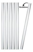 Kit 6 Bastão Agitador 10x300mm Vidro Maciço Ponta Lapidada Kit 6 Bastão Agitador 10x300mm Vidro Maciço Ponta Lapidada