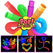 Kit 6 Bastão Pop Tubes LED Color Iluminados Para Festas Baladas Discoteca Eventos YGX050 - Grande