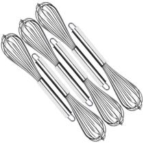 Kit 6 Batedor Ovo Fuet Profissional Inox 35cm Reforçado Bolo