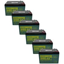 Kit 6 Baterias Estacionárias Duran 15AH 12V VRLA AGM Ciclo Profundo Bike Elétrica Patinete Skate 6-D