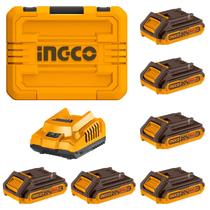 Kit 6 Baterias Íon-lítio 2.0ah Com Carregador 20v P20S Ingco Kit 6 Baterias Íon-lítio 2.0ah Com Carregador 20v P20S Ingco