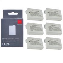 Kit 6 Baterias LPE8 Para Câmeras Canon EOS Rebel T2i T3i T4i T5i 550D 600D 650D 700D