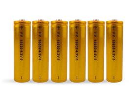 Kit 6 Baterias Recarregáveis 18650 4.2V Para Lanterna Tática - Negócio de Gênio