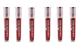 Kit 6 Batom Líquido Matte Cor 17 Verm. Desejo 4ml - Ramona Make Up
