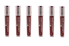 Kit 6 Batom Líquido Matte Cor 32 Sangria 4ml - Ramona Make Up