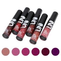 Kit 6 Batons Líquidos Efeito Matte Long Lasting Uni Makeup