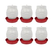 Kit 6 Bebedouro Automático Rosca 2 Litros Galinha e Aves