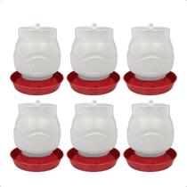 Kit 6 Bebedouro Para Aves Plastico Com Rosca 3,5 litros