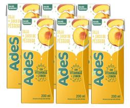 kit 6 Bebida de Soja Sabor PESSEGO Ades 200ml