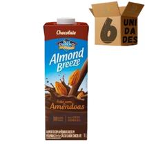 Kit 6 Bebida Vegetal De Amêndoas Sabor Chocolate Almond Breeze 1l