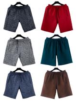 kit 6 bermudas moletom masculino adulto bolsos lateral com ziper