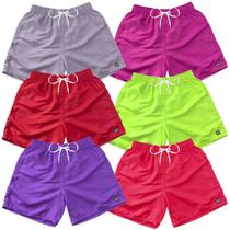 Kit 6 Bermudas Short Praia Neon Mauricinho Verão Cordão 025 Kit 6 Bermudas Short Praia Neon Mauricinho Verão Cordão 025