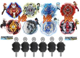 Kit 6 Beyblade Burst Rantaro Daigo 6 Lançador Beyblade Burst