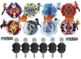 Kit 6 Beyblade Burst Rantaro Daigo + 6 Lançadores Beyblade Burst
